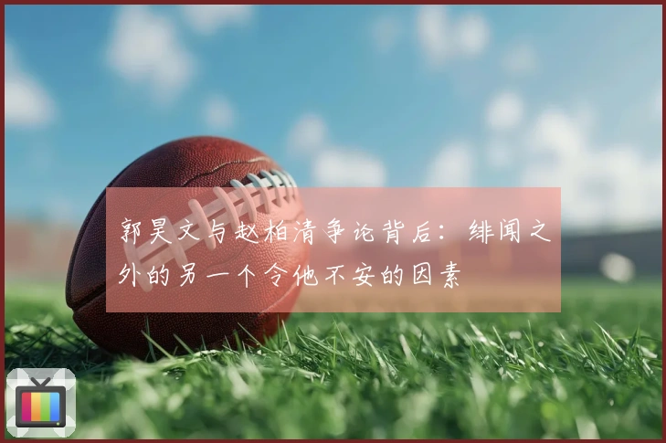 郭昊文与赵柏清争论背后：绯闻之外的另一个令他不安的因素